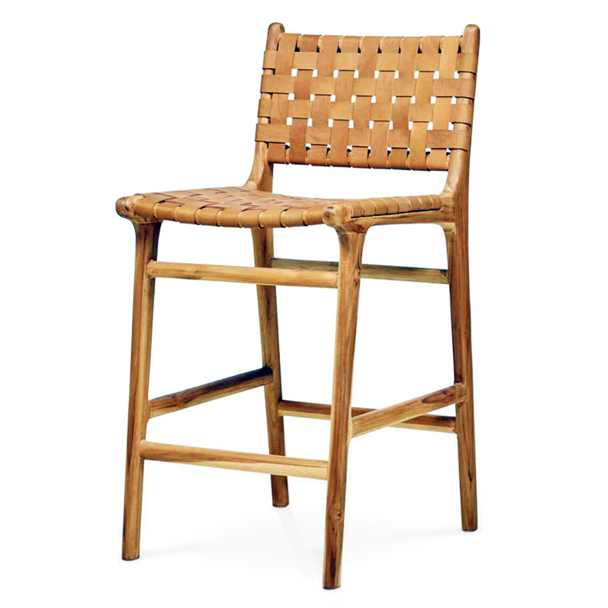 INBALI Agung | Teak & leather bar stool INBALI Agung | Teak & leather bar stool