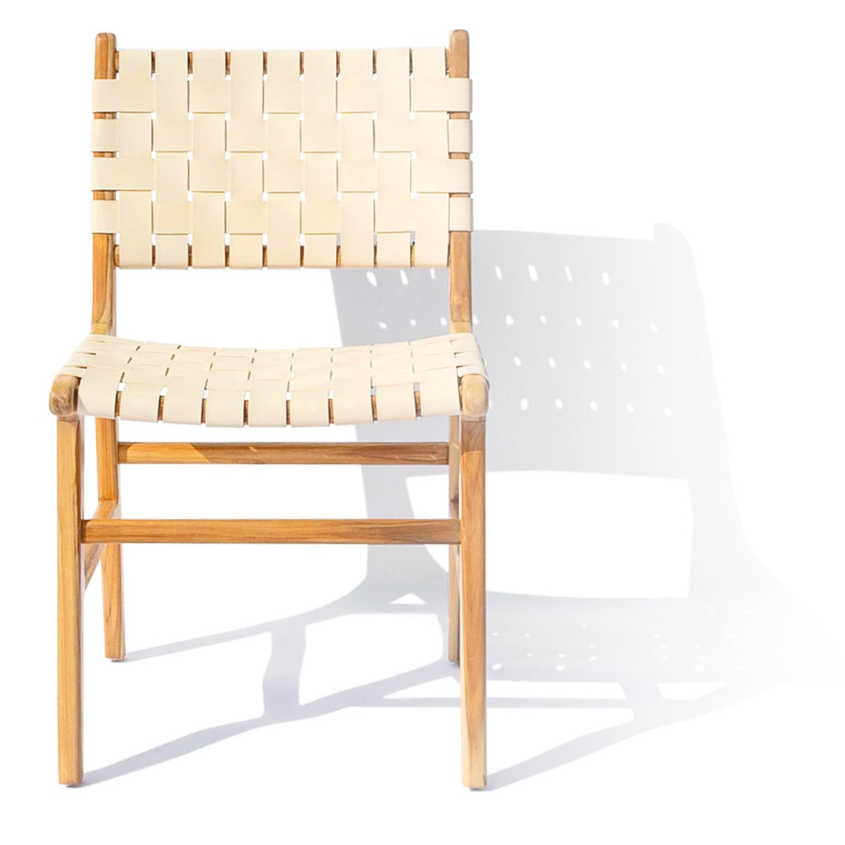 Oath | Teak & leather dining chair | Front view Oath | Teak & leather dining chair | Front view