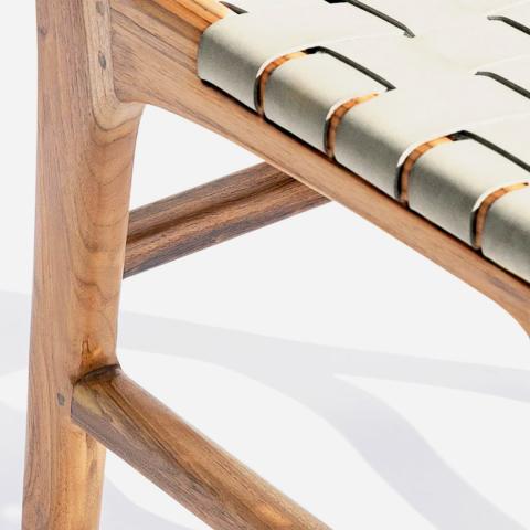 Oath | Teak & leather dining chair | Close Up