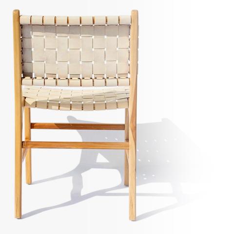 Oath | Teak & leather dining chair | Rear view